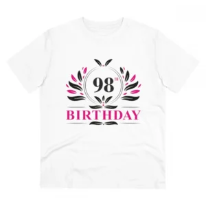 Men's PC Cotton 98th Birthday Printed T Shirt (Color: White, Thread Count: 180GSM)