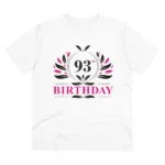 Men's PC Cotton 93rd Birthday Printed T Shirt (Color: White, Thread Count: 180GSM)