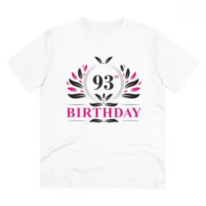 Men's PC Cotton 93rd Birthday Printed T Shirt (Color: White, Thread Count: 180GSM)