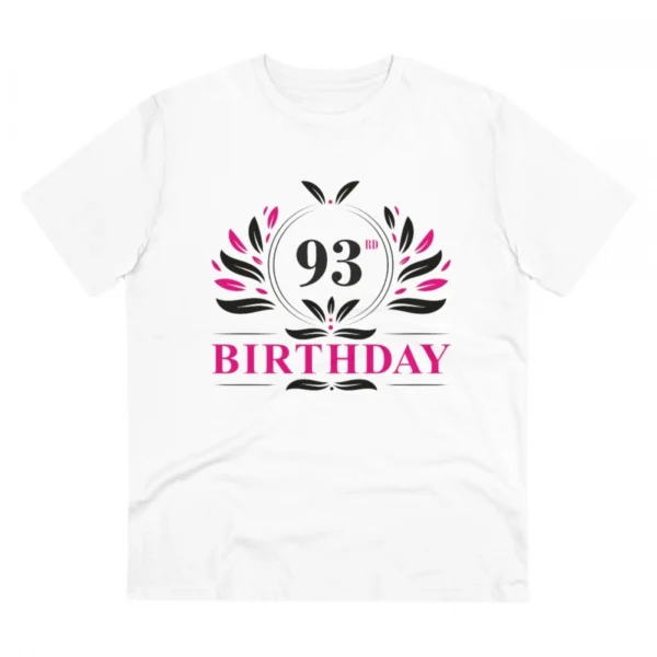 Men's PC Cotton 93rd Birthday Printed T Shirt (Color: White, Thread Count: 180GSM)
