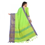 Women's Cotton Silk Saree With Blouse (Green, 5-6Mtrs)