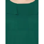 Women's Fit And Flare Green Dress (Color:Green, Material:Polyester)