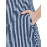Women's Shirt Blue Dress (Color:Blue, Material:Pure Cotton)