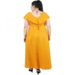 Women's Fit And Flare Yellow Dress (Color:Yellow, Material:Polyester)