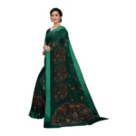 Women's Cotton Silk Saree With Blouse (Black, 5-6mtrs)