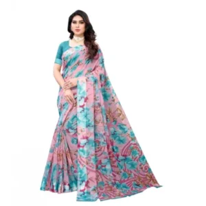 Women's Cotton Silk Saree With Blouse (Multi Color, 5-6mtrs)