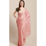 Women's Cotton Silk Saree With Blouse (Light Pink, 5-6mtrs)