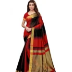 Women's Cotton Silk Saree With Blouse (Multi Color, 5-6mtrs)