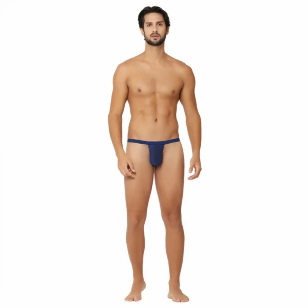 Men's Nylon String Side Briefs Underwear (Blue)