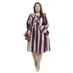 Women's Crepe Printed Knee Length Fit and Flare Dress (Multi)