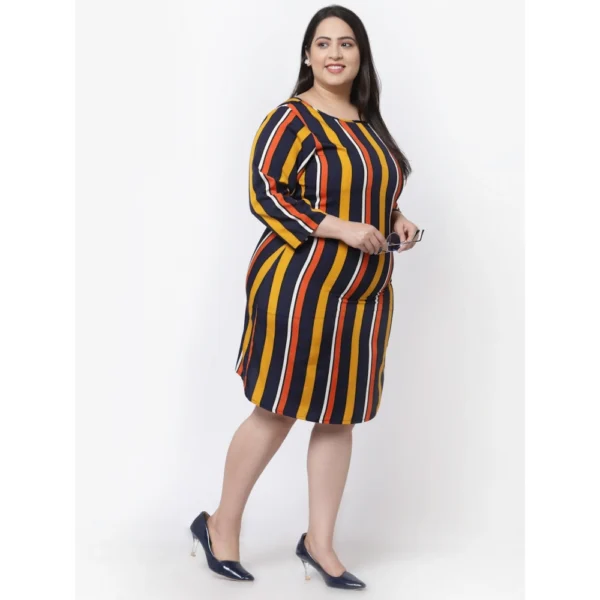 Women's Crepe Printed Knee Length Fit and Flare Dress (Multi)