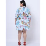 Women's Crepe Printed Knee Length Fit and Flare Dress (Multicolor)