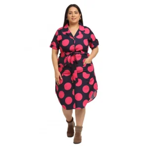 Women's Crepe Printed Knee Length Fit and Flare Dress (Multi)