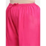 Women's Plus Size Flared Fit Viscose Rayon Palazzo Trousers (Pink)