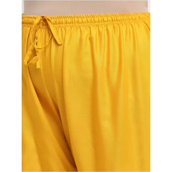 Women's Plus Size Flared Fit Viscose Rayon Palazzo Trousers (Yellow)