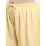 Women's Plus Size Flared Fit Viscose Rayon Palazzo Trousers (Gold)