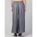 Women's Plus Size Relaxed Fit Viscose Rayon Palazzo Trousers (Grey)