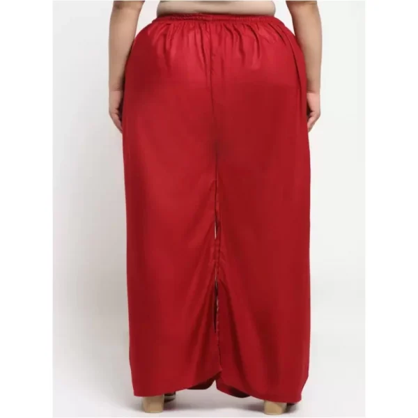Women's Plus Size Flared Fit Viscose Rayon Palazzo Trousers (Maroon)