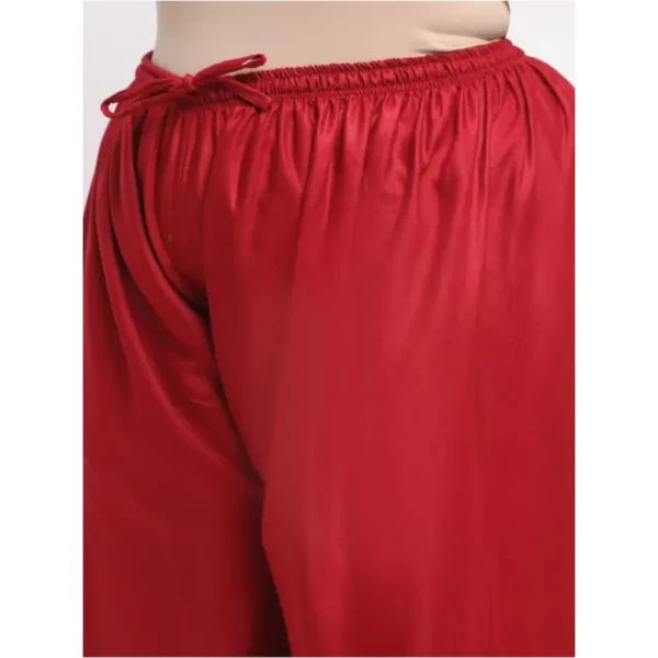 Women's Plus Size Flared Fit Viscose Rayon Palazzo Trousers (Maroon)