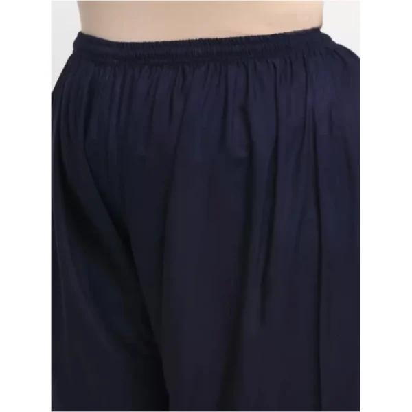 Women's Plus Size Relaxed Fit Viscose Rayon Palazzo Trousers (Dark Blue)