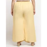 Women's Plus Size Flared Fit Viscose Rayon Palazzo Trousers (Gold)