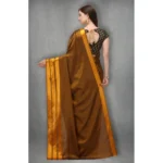 Women's Satin Silk Saree with Blouse (Mustard, 5-6 Mtrs)