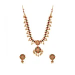 Women's Elegent Brass Kempu Chain Jewellery Set (Multi Color, Free Size)