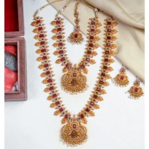 Women's Elegent Combo Of Jewellery Set (Red, Free Size)