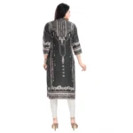 Women's 3/4th Sleeve Masleen Tunic Long Kurti (Olive Green)