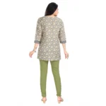 Women's 3/4th Sleeve Viscose Blend Tunic Short Top (Multicolor)