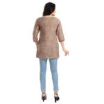 Women's 3/4th Sleeve Viscose Blend Tunic Short Top (Multicolor)