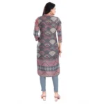 Women's 3/4th Sleeve Masleen Tunic Long Kurti (Coral)