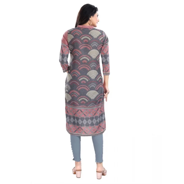 Women's 3/4th Sleeve Masleen Tunic Long Kurti (Coral)