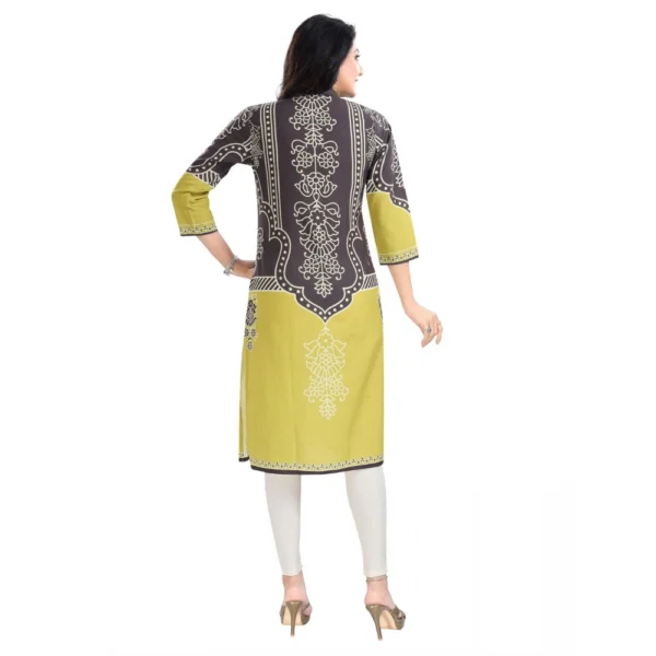 Women's 3/4th Sleeve Cotton Blend Tunic Long Kurti (Multicolor)