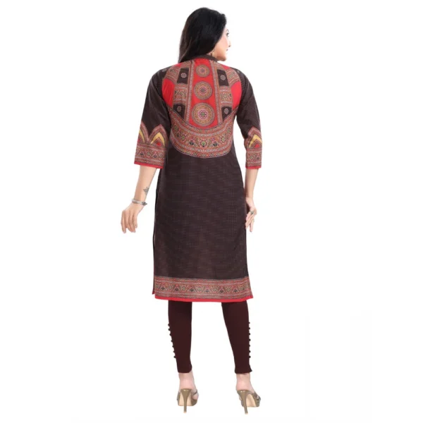 Women's 3/4th Sleeve Cotton Blend Tunic Long Kurti (Multicolor)