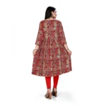 Women's Rayon Foil Printed Straight Kurti (Red)