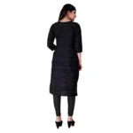 Women's Cotton Mill Printed  Straight Kurti (Black)