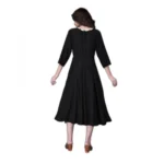 Women's Rayon Lace Straight Kurti (Black)