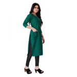 Women's Cotton Mill Printed  Straight Kurti (Green)
