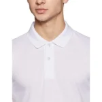 Men's Half Sleeve Polo Collar Cotton T Shirt (White)