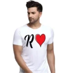 Men's Half Sleeve Round Neck Polyester T Shirt (White)