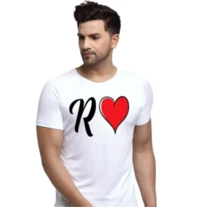 Men's Half Sleeve Round Neck Polyester T Shirt (White)