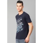 Men's Half Sleeve Round Neck Cotton T Shirt (Navy Blue)
