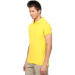 Men's Half Sleeve Polo Collar Cotton T Shirt (Lemon Yellow)