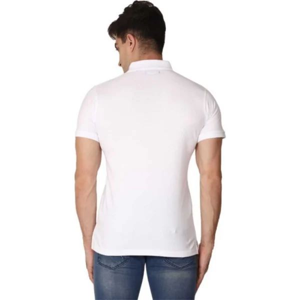 Men's Half Sleeve Polo Collar Cotton T Shirt (White )