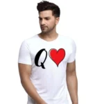 Men's Half Sleeve Round Neck Polyester T Shirt (White)