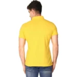 Men's Half Sleeve Polo Collar Cotton T Shirt (Yellow)