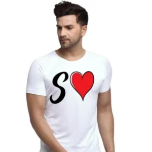 Men's Half Sleeve Round Neck Polyester T Shirt (White)