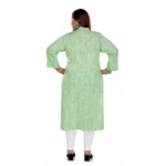 Women's Casual 3/4th Sleeve Imported Synthetix Full printed Straight Kurti (Pista Green)