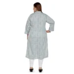 Women's Casual 3/4th Sleeve Imported Synthetix Full printed Straight Kurti (Grey)